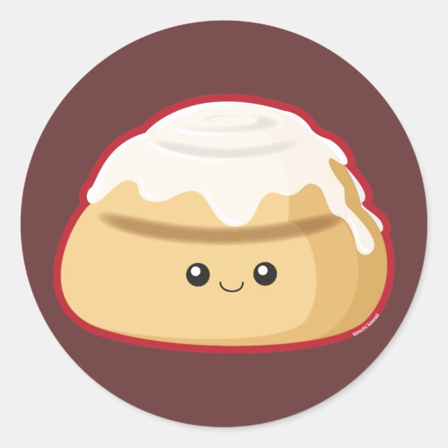 Pegatina Redonda Cinnamon Roll (Anverso)