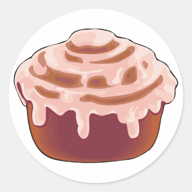 Pegatina Redonda Cinnamon Roll (Anverso)