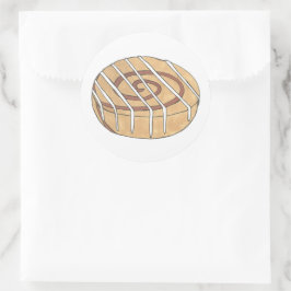 Pegatina Redonda Cinnamon Roll Bun Pastry Baked Goods Bake Sale