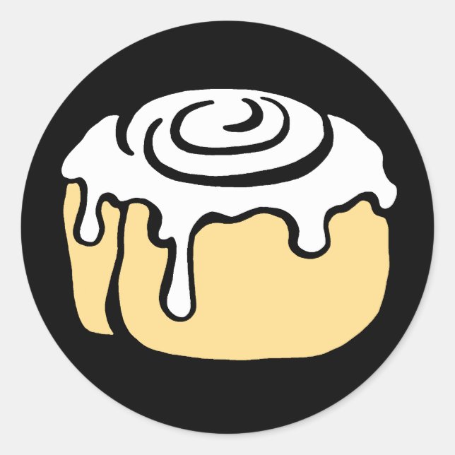 Pegatina Redonda Cinnamon Roll Honey Bun Cute diseño Personalizado  (Anverso)