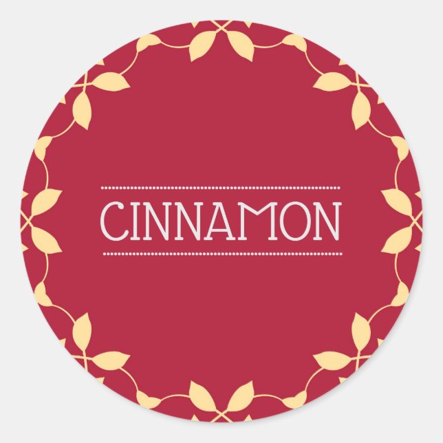 Pegatina Redonda Cinnamon Spice Jar Pegatinas Red (Anverso)
