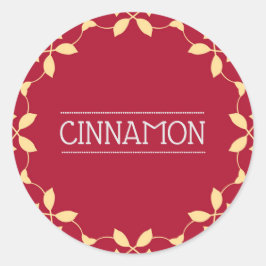 Pegatina Redonda Cinnamon Spice Jar Pegatinas Red