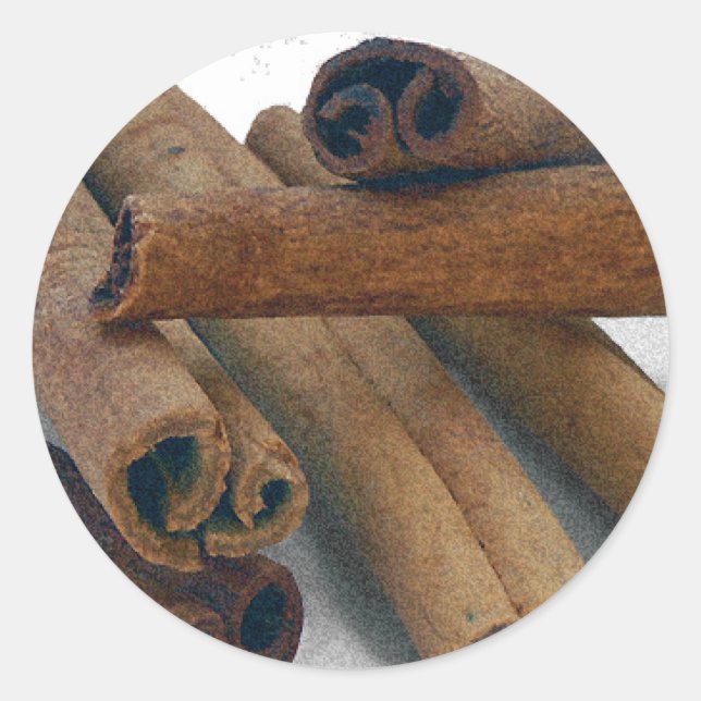 Pegatina Redonda Cinnamon Sticks (Anverso)