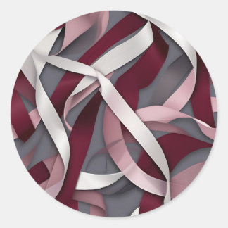 Pegatina Redonda Cinta abstracta de Borgoña