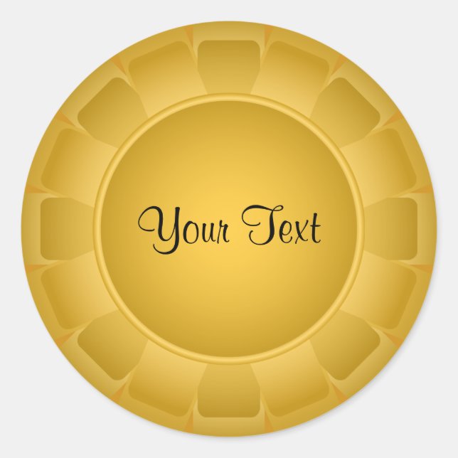 Pegatina Redonda Cinta amarilla en blanco al Personalizar (Anverso)