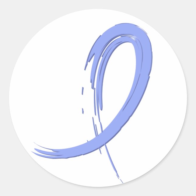 Pegatina Redonda Cinta azul clara de cáncer de próstata A4 (Anverso)