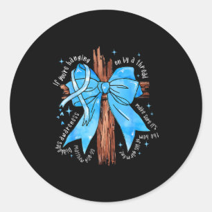 Pegatina Redonda Cinta Azul de Conciencia de Diabetes Cristiana Bib