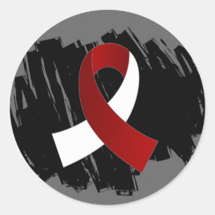Pegatina Redonda Cinta blanca de Borgoña del cáncer principal del