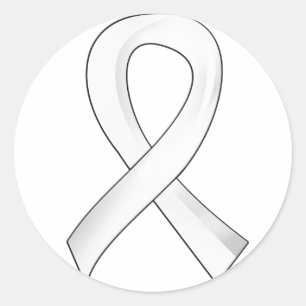 Pegatina Redonda Cinta blanca para el cáncer de huesos 3
