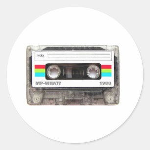 Pegatina Redonda Cinta Cassette