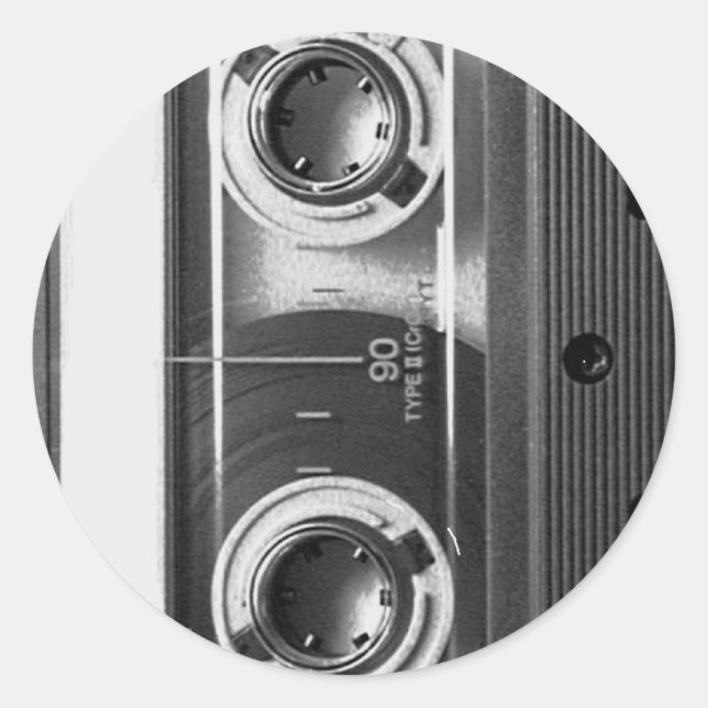 Pegatina Redonda Cinta compacta de cassette (Anverso)