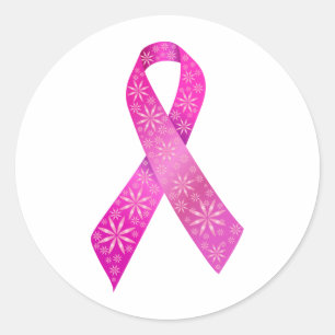 Pegatina Redonda Cinta de cáncer de mama