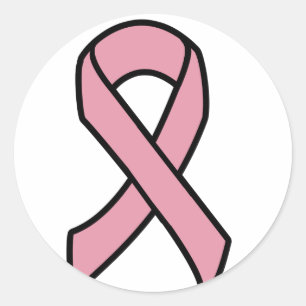 Pegatina Redonda Cinta de cáncer de mama