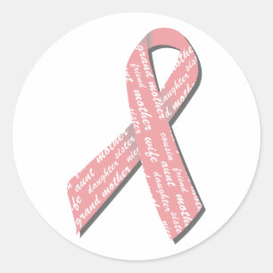 Pegatina Redonda Cinta de cáncer de mama