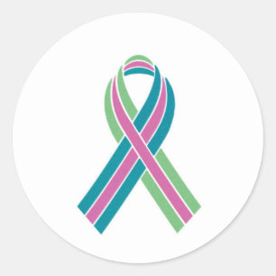 Pegatina Redonda Cinta de Cáncer de Mama Metastásico
