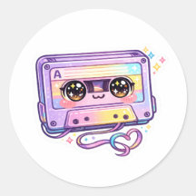 Cinta de casete retro Kawaii linda Pastel Púrpura