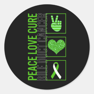 Pegatina Redonda Cinta de Concienciación sobre el Cáncer en Biblia