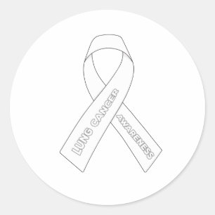 Pegatina Redonda Cinta de Concientización sobre el Cáncer de Pulmón