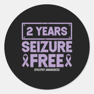 Pegatina Redonda Cinta de Concientización sobre la Epilepsia 2 Años