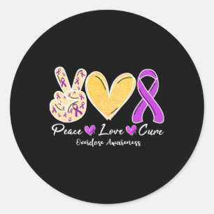 Pegatina Redonda Cinta de Corazón de Amor Paz Conciencia de Sobredo