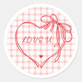 Pegatina Redonda “Cinta de Corazón Te Amo”