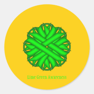 Pegatina Redonda Cinta de la flor verde anime por Kenneth Yoncich