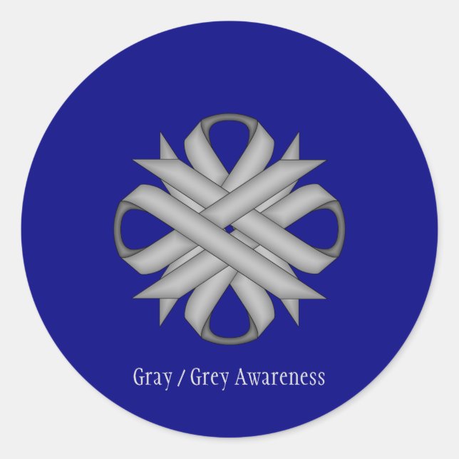 Pegatina Redonda Cinta de la mezcla gris de Kenneth Yoncich (Anverso)