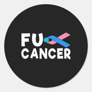 Pegatina Redonda Cinta de lucha contra el cáncer 21