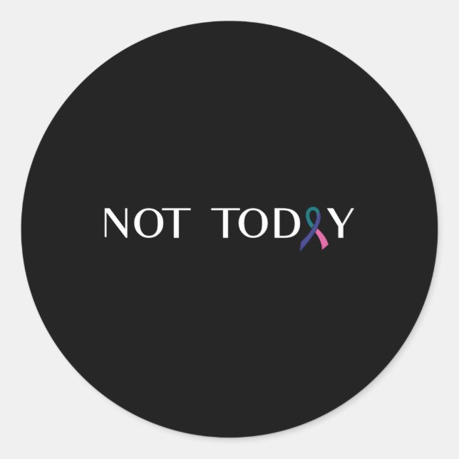 Pegatina Redonda Cinta de lucha contra el cáncer de tiroides (Anverso)