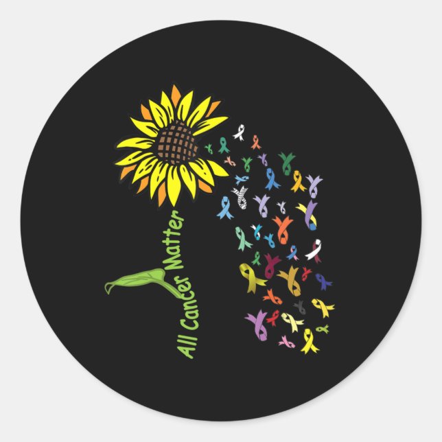 Pegatina Redonda Cinta de opciones del Día de Concienciación sobre  (Anverso)