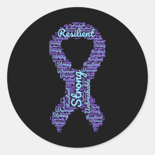 Pegatina Redonda Cinta de opciones del Mes de Concienciación sobre