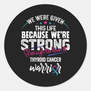 Pegatina Redonda Cinta de sensibilización sobre el cáncer S1