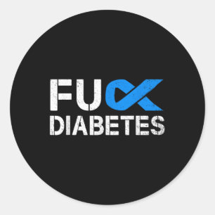 Pegatina Redonda Cinta de sensibilización sobre la diabetes tipo 1 