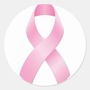 Pegatina Redonda Cinta del cáncer de pecho