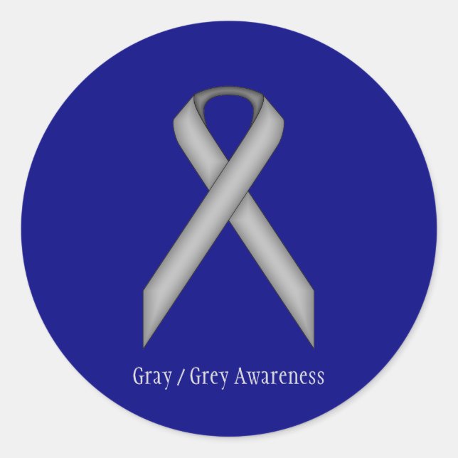 Pegatina Redonda Cinta gris estándar de Kenneth Yoncich (Anverso)