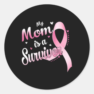 Pegatina Redonda Cinta Mi Mamá Es Una Sobreviviente Conciencia Sobr