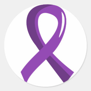 Pegatina Redonda Cinta púrpura 3 del cáncer pancreático