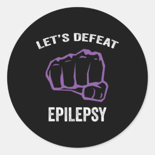 Pegatina Redonda Cinta púrpura para la sensibilización a la epileps