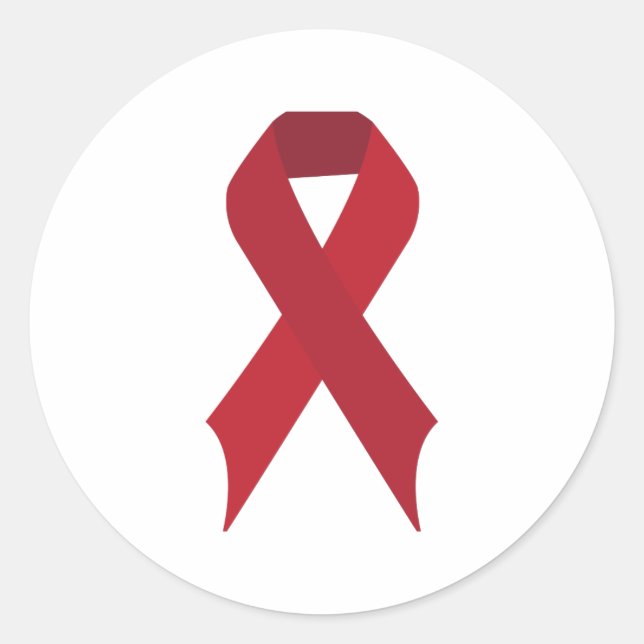 Pegatina Redonda Cinta roja (Anverso)