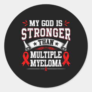 Pegatina Redonda Cinta Roja de Conciencia del Mieloma Múltiple Cánc