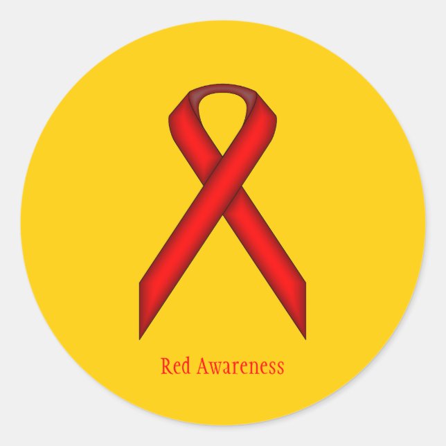 Pegatina Redonda Cinta roja estándar de Kenneth Yoncich (Anverso)