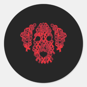 Pegatina Redonda Cinta Roja VIH/SIDA Aneuralismo cerebral Sensibili