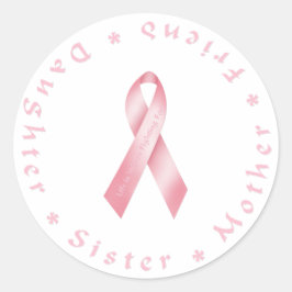 Pegatina Redonda Cinta rosa