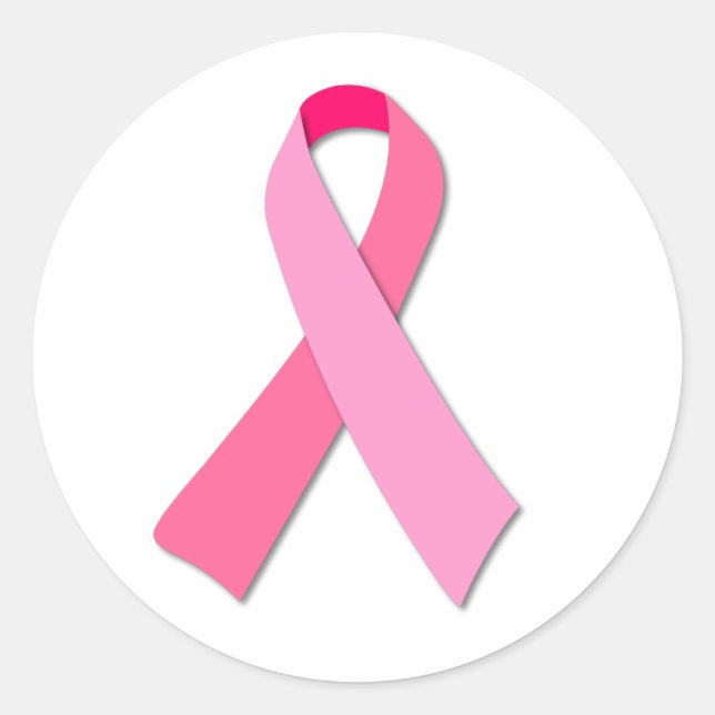 Pegatina Redonda Cinta Rosa (Anverso)