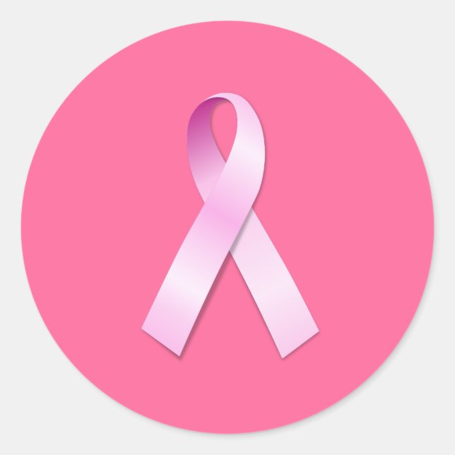 Pegatina Redonda Cinta rosa (Anverso)