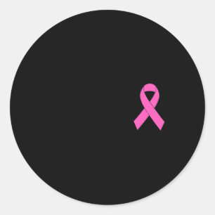 Pegatina Redonda Cinta rosa delgada Sensibilización sobre el cáncer