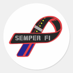 Pegatina Redonda Cinta Semper Fi