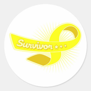 Pegatina Redonda Cinta sobreviviente del cáncer de sarcoma