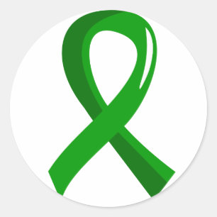Pegatina Redonda Cinta verde de donación de órganos 3