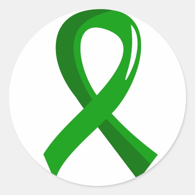 Pegatina Redonda Cinta verde de donación de órganos 3 (Anverso)